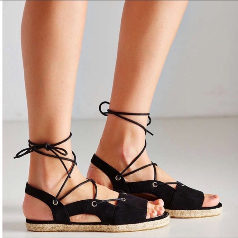 Urban Outfitters black suede espadrilles